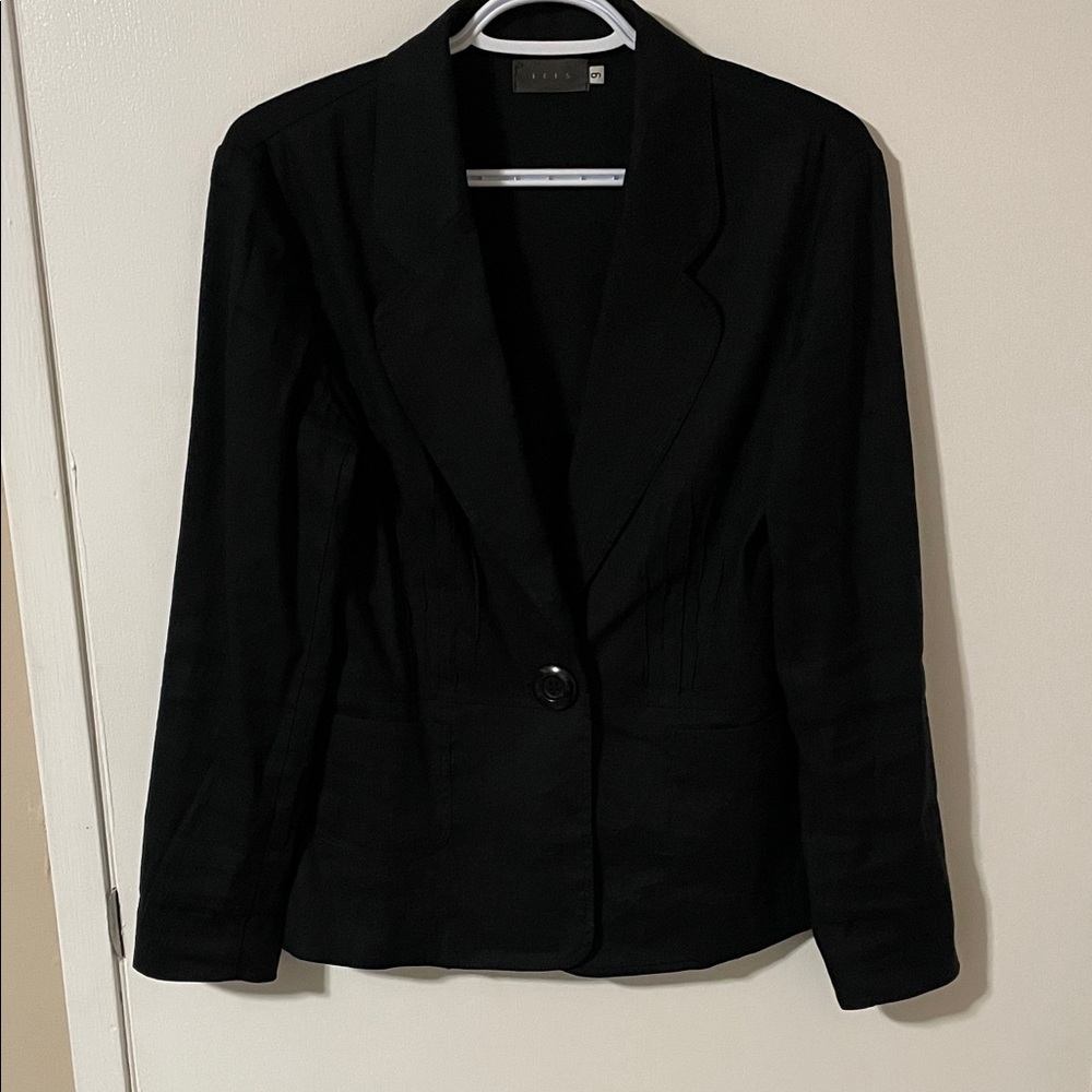Iris Black Linen Blend Blazer Size 9